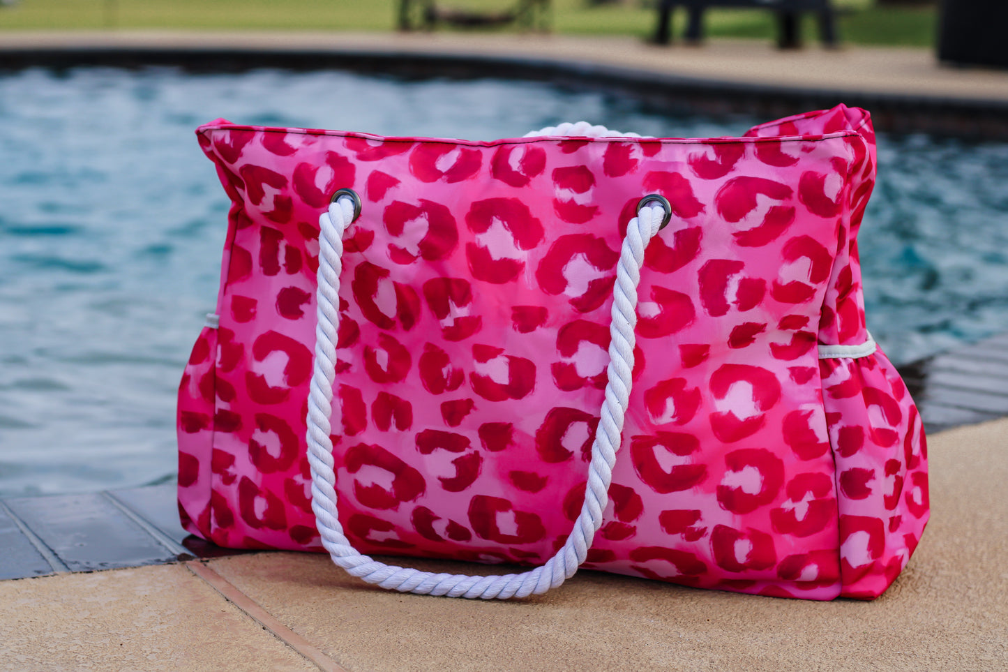 Pink Leopard Beach Bag