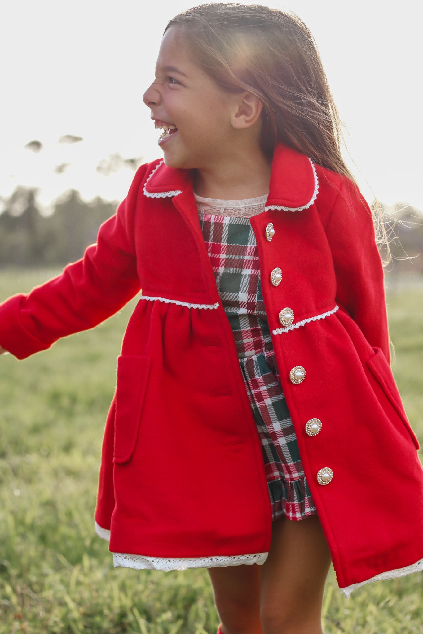 FLAWED Caroline Coat in Cardinal Red