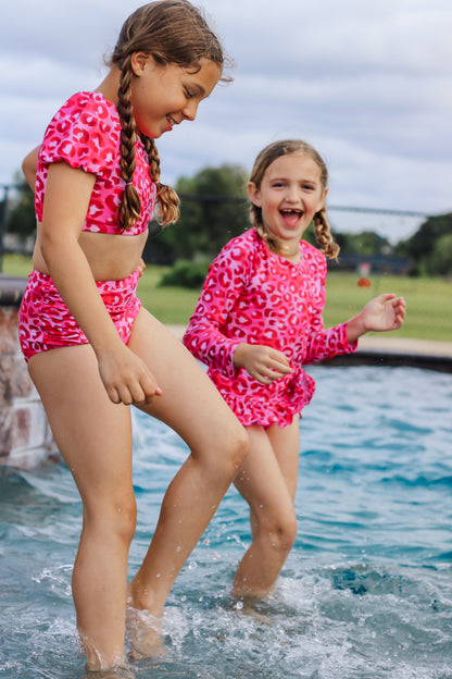 Pink Leopard Highwaisted Bikini