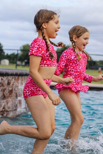 Pink Leopard Highwaisted Bikini