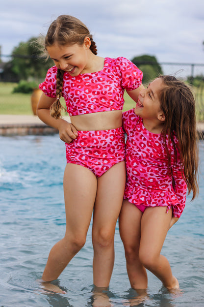 Pink Leopard Highwaisted Bikini