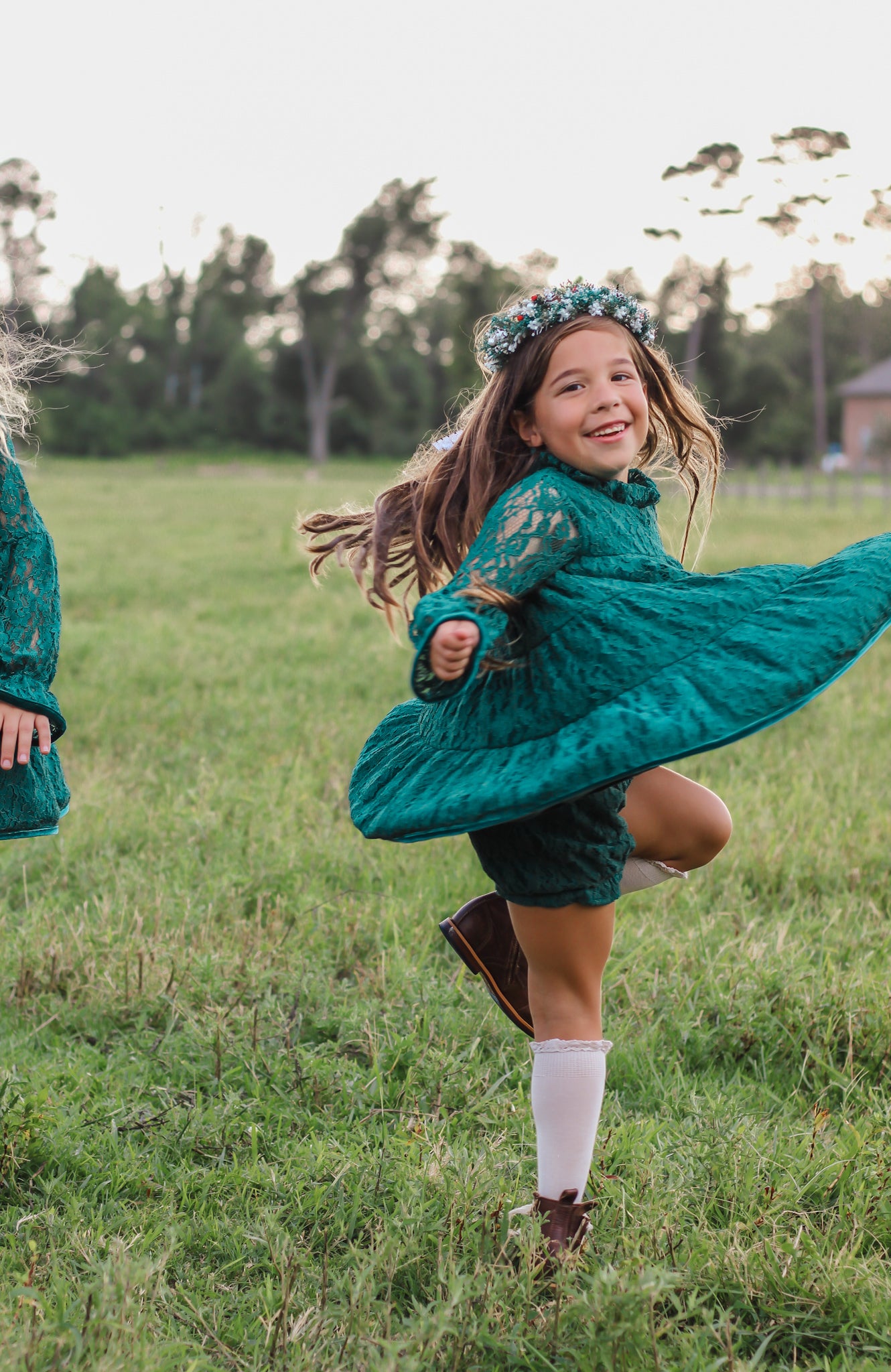 Lettie Dress in Evergreen